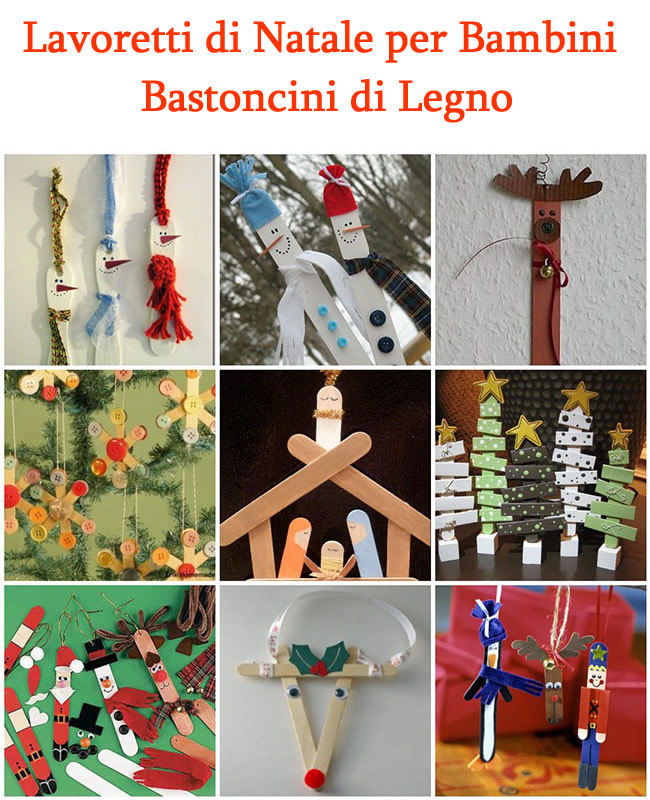 LAVORETTI DI NATALE BASTONCINI LEGNO